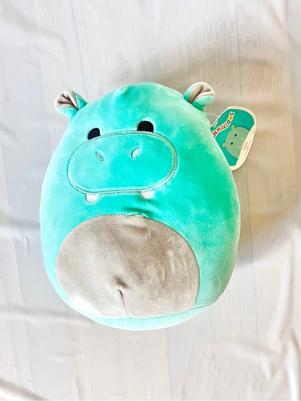 Squishmallows Hank the Hippo Aqua 8" Plush snuggling New